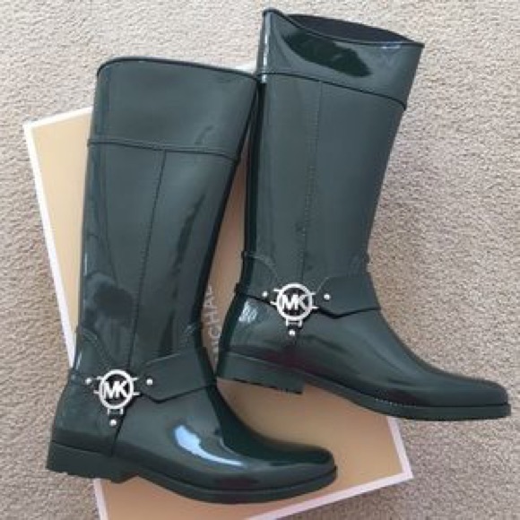 🆕MICHAEL KORS* FULTON  HARNESS TALL  RAIN BOOTS - Picture 2 of 4